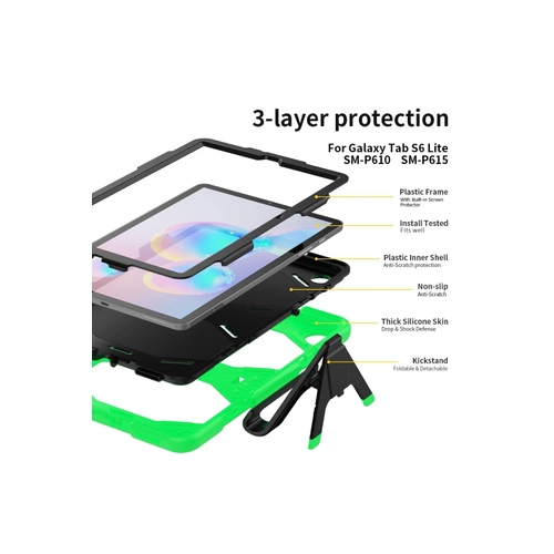 Newface Samsung Galaxy P610 Tab S6 Lite 10.4 Klf Griffin Tablet Kapak - Yeil