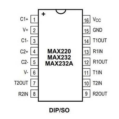 MAX232DRG4 SOIC-16 SMD RS Seri Protokol Entegresi