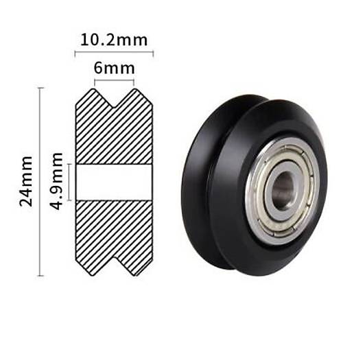 V Oluklu 625ZZ Rulman 5mm - Plastik Kapl