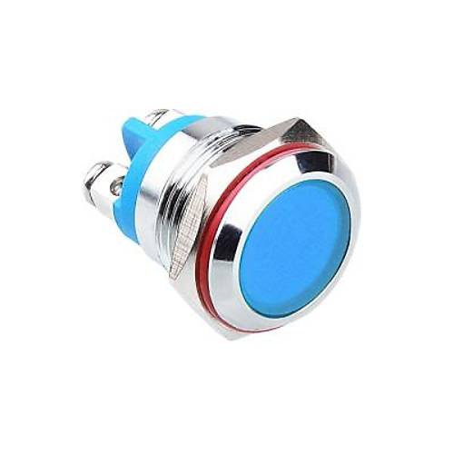 16L-P1 16mm 12-24V Metal Sinyal Lambas - Mavi