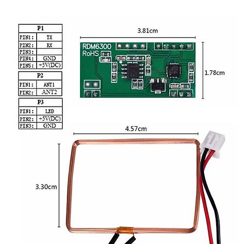 RDM6300 125KHz EM4100 RFID Kart ID Okuyucu Modl