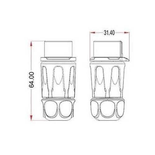 LP-20-J09PP-01-001 9-Pin Su Geirmez Konnektr - Dii