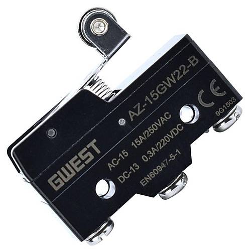 Gwest AZ-15GW22-B Ksa Metal Makaral Mikro Switch 15A 1NO + 1NC
