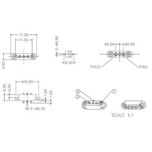LK-3PIN-1700404 3-Pin 2.54mm Pogo Pin Manyetik Konnektr Takm
