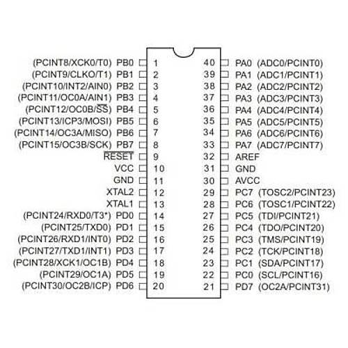 ATMEGA164PA-PU DIP-40 20MHz Mikrodenetleyici
