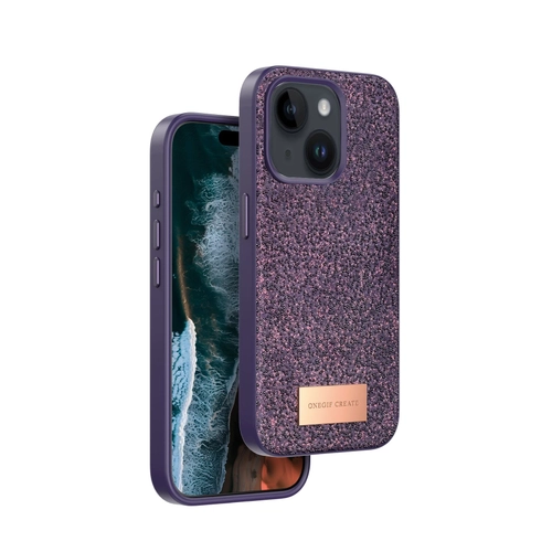 Onegif iPhone 14 Bright Simli Kapak - Derin Mor