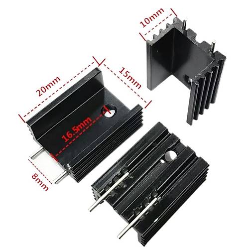 To-220 Metal Soutucu Heatsink 15x10x20mm 2 Pin 1 Adet