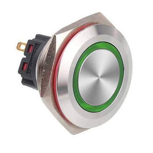 30B-P1Z-E 30mm Dz Anahtarl Ikl Metal Buton - Yeil