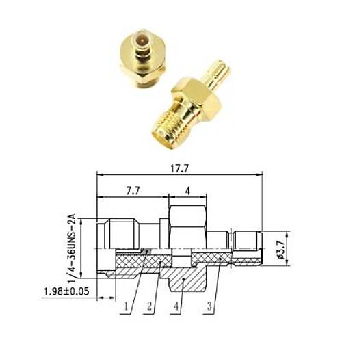 SMA Dii - SMB-KJ Erkek Coaxial Konnektr