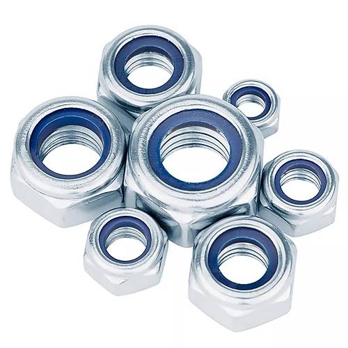 M22 Fiberli Somun elik Beyaz Kaplamal 6 Kalite DIN985