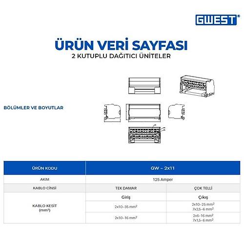 Gwest GW-2x11 2 Kutuplu 125A Girili Datc nite