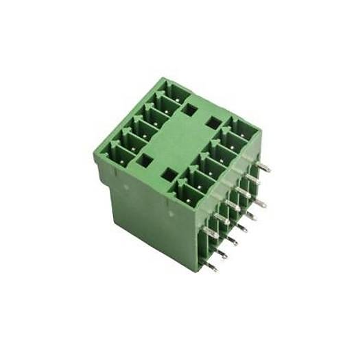 F83-3.5-6P 2x6 Pin 3.5mm 90C Gemeli ift Erkek Klemens