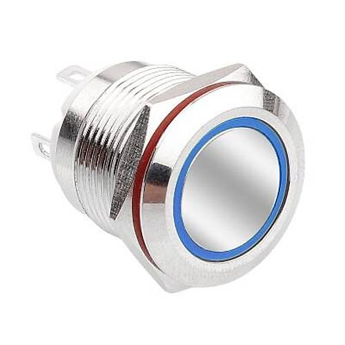 19H-P1-E 19mm Dz Yayl Ikl Metal Buton - Mavi