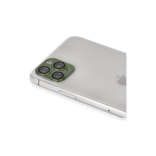 Newface iPhone 11 Pro Max Pers Alminyum Kamera Lens - Yeil