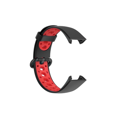 Newface Xiaomi Redmi Watch 2 Spor Delikli Kordon - Siyah-Krmz