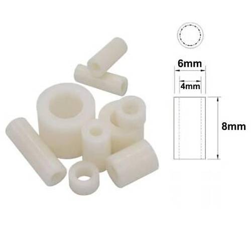 6x8mm Led Distans (Standoff) - Beyaz