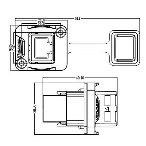 YT-RJ45-JSX-05-003 Su Geçirmez Ethernet Konnektörü - Dişi