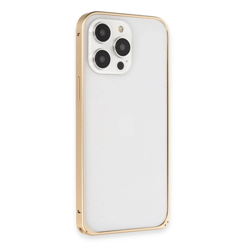 Joko iPhone 14 Pro Klf Metal Bumper Magneticsafe Kapak - Gold