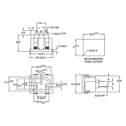 IC-212D C13 Power Soket Dii Kulaksz AS-04F