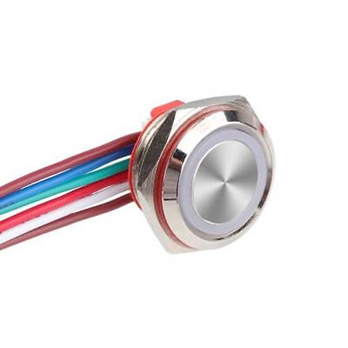 WD16C1-Wired-P1-E 16mm Dz Yayl RGB Ikl Metal Buton - Kablolu