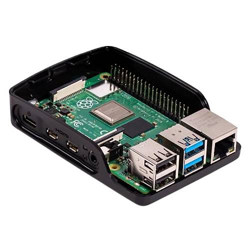 Raspberry Pi 4 Lisansl Muhafaza Kutusu - Siyah