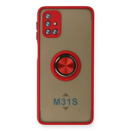 Newface Samsung Galaxy M31S Klf Montreal Yzkl Silikon Kapak - Krmz