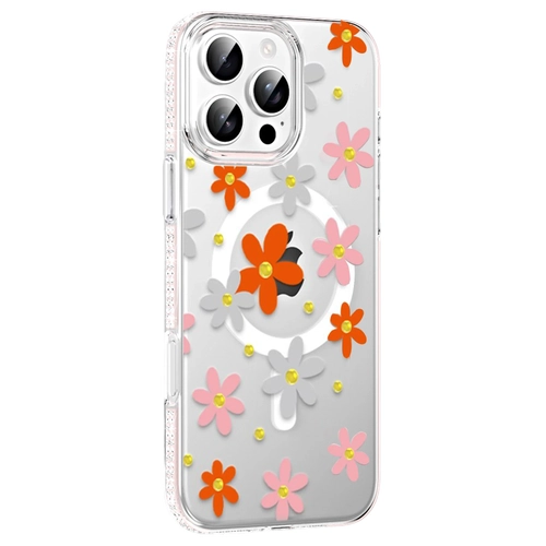 Joko Apple iPhone 16 Pro Floral Magsafe Kapak - Turuncu