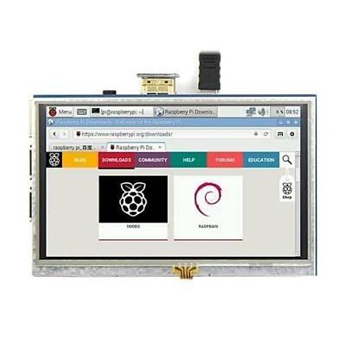 Raspberry Pi 5'' 800x480 Dokunmatik HDMI Ekran