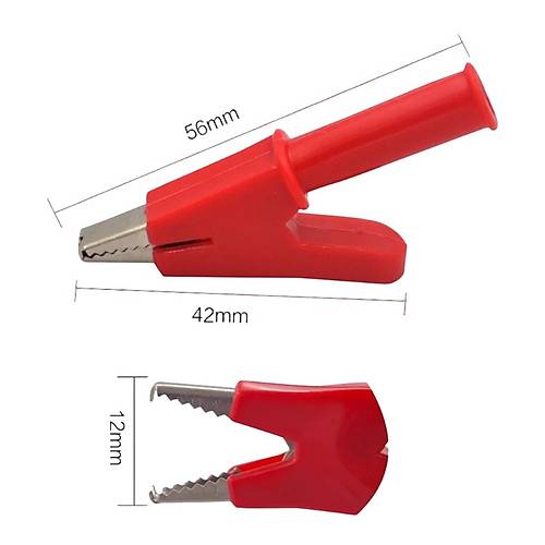 IC-243A 4mm Banana Jak Girili Krokodil WD1096 Siyah Krmz Set