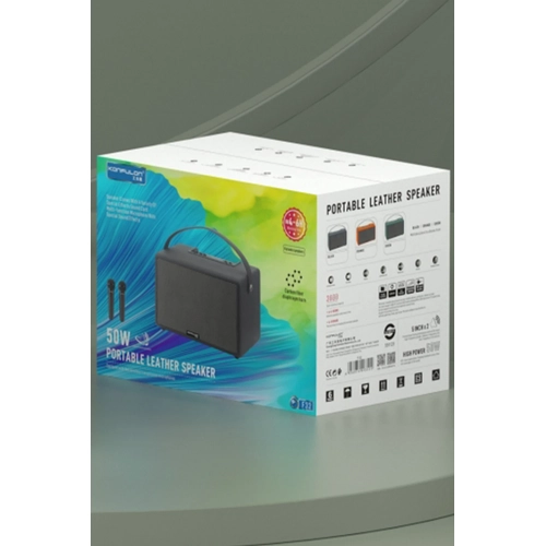 Konfulon F32 2x50W Srcl 2 Adet Mikrofonlu BT 5.2 Kablosuz Hoparlr - Yeil