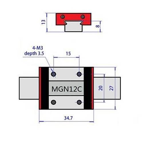 MGN12C Bilyal Rulman Blok - MGN12C Araba
