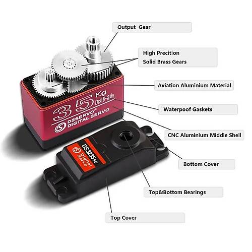DSSERVO DS3235 35kg Servo Motor - 180 Derece - Su
