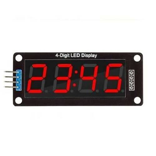 TM1637 4 Digit Led Display Saat Modl - Krmz