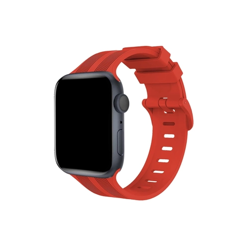Newface Apple Watch 42mm KR408 izgili Silikon Kordon - Krmz