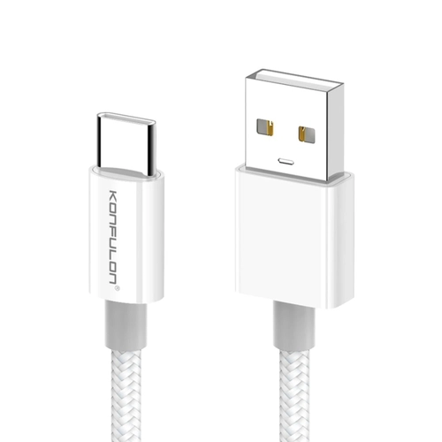 Konfulon DC80 1M 3A USB to Type-C Hzl arj Kablo - Beyaz