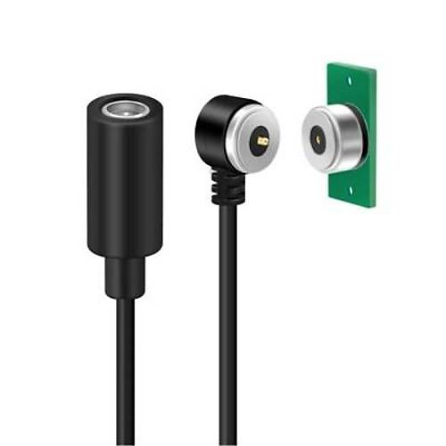2-Pin 10mm 90C Kablolu PCB'li Pogo Pin Manyetik Konnektr Takm - DC Soketli
