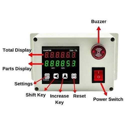 DA6-7A 6 Haneli LK-80-1 Tekerlekli Mekanik Akll Uzunluk Sayc