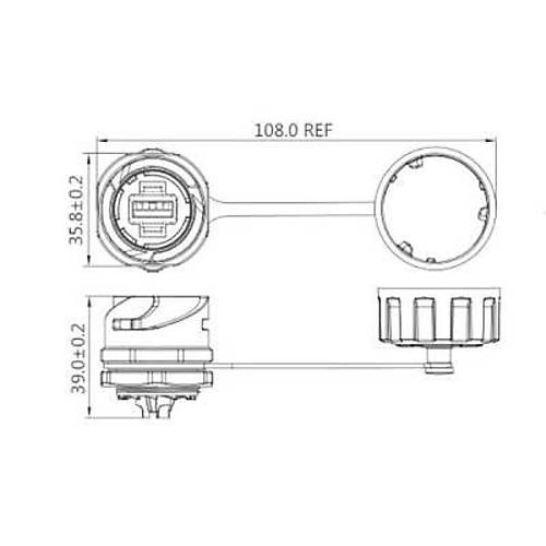 YM-24-J/RJ45/213/SX-42-101 Su Ge�irmez RJ45 Konnekt�r - Di�i
