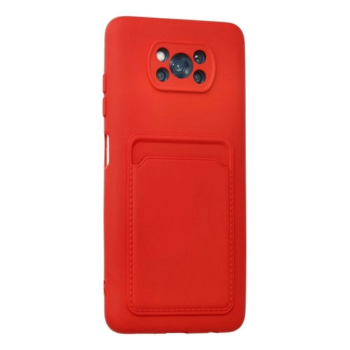 Newface Xiaomi Pocophone X3 Klf Kelvin Kartvizitli Silikon - Krmz