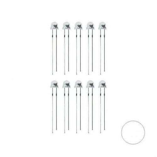 4.8mm Beyaz Mantar Led Paketi - 10 Adet