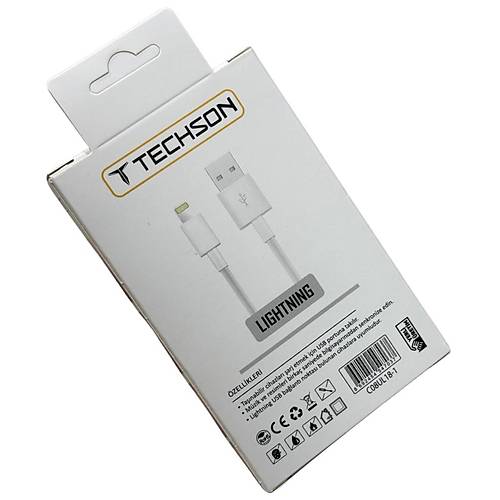 TECHSON Lightning 2.4A Hzl arj Kablo USB 3.0 Veri Aktarm 1m C08-L