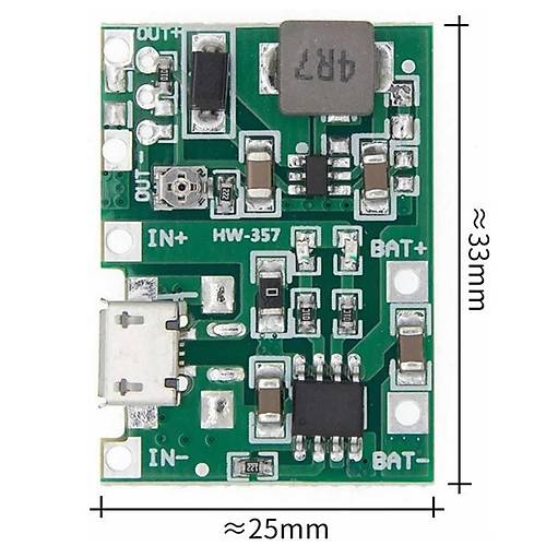 TP4056 Pil arj ve Voltaj Ykseltici 3.7V 4.2V Micro Usb