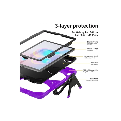 Newface Samsung Galaxy P610 Tab S6 Lite 10.4 Klf Griffin Tablet Kapak - Mor