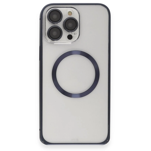 Joko iPhone 15 Pro Klf Metal Bumper Magneticsafe Kapak - Lacivert