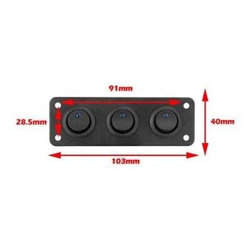 3'l ON-OFF Mavi Nokta Ikl Anahtar Switch Panel 12V-24V