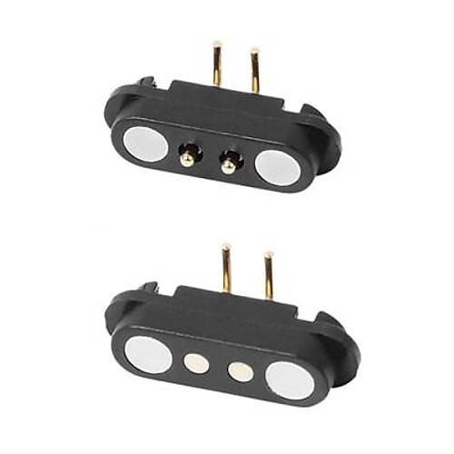 2-Pin 2.54mm 90C Pogo Pin Manyetik Konnektr Takm