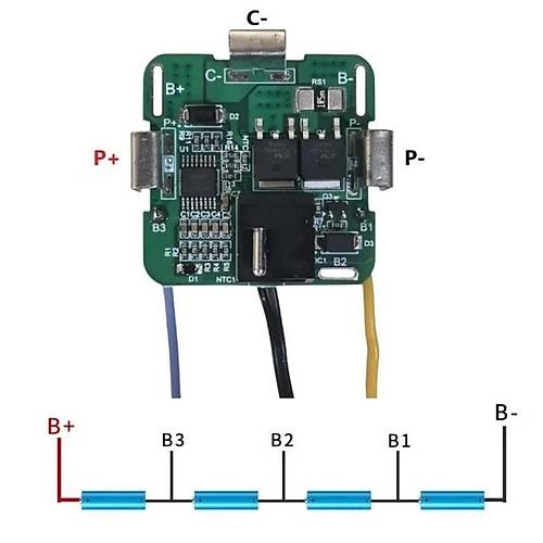 4S 20A BMS 16.8V 18650 Lityum Pil arj Koruma Devresi NTC'li