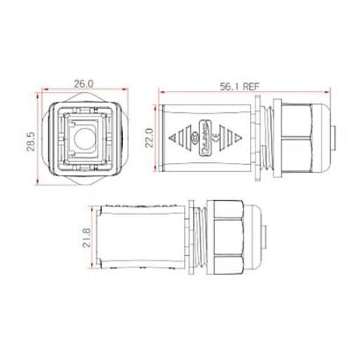 YT-RJ45-CPE-03-001 Su Geçirmez Ethernet Konnektörü - Erkek