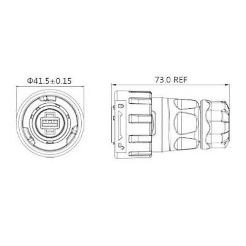 YM24-USB3-MP-MP-0D5M-001 Su Geirmez Data Konnektr - Erkek