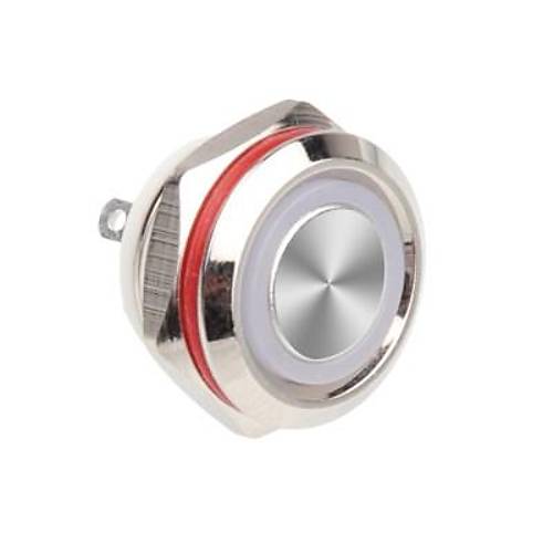 WD12C1-Pin-P1-E 12mm Dz Yayl Ikl Metal Buton - Beyaz